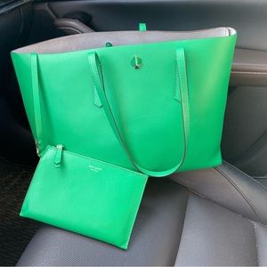 💚Kate Spade Lucky Green Molly Large Tote Bag; Very Good Condition!
